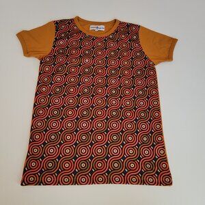 Madcap England MCM Mod 60s 70s Geo Pattern Short Sleeve T Shirt Size XS NWOT